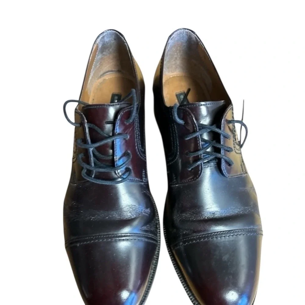 Bostonian Men's Leather Dress Shoes Burgundy Oxfords Lace‎ Up Size 10.5M